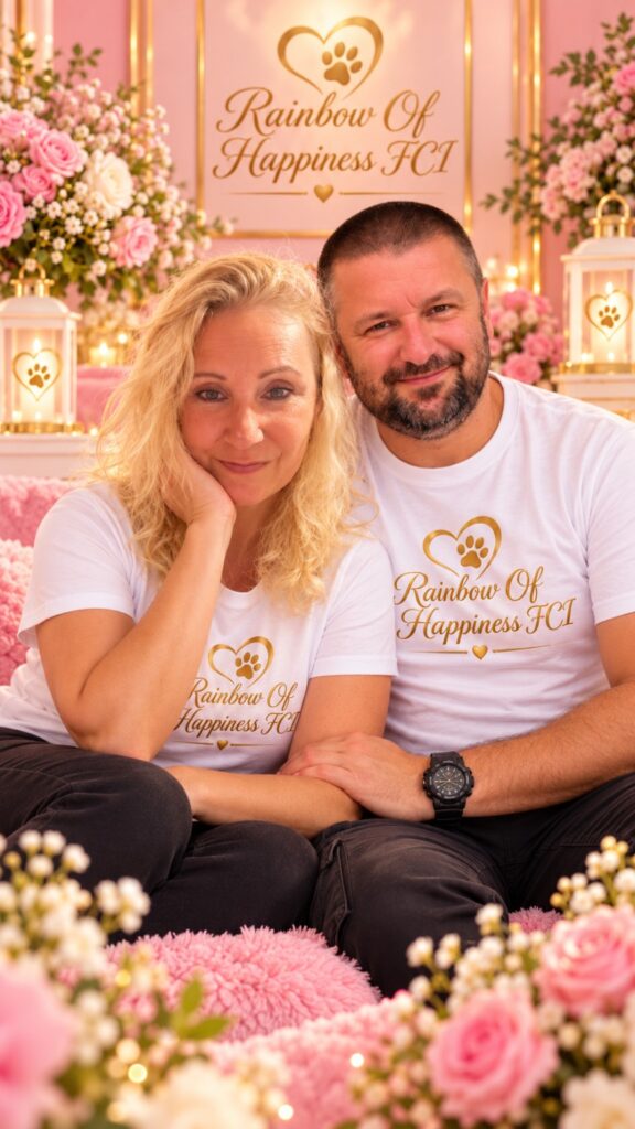 Wspólny portret pary w oprawie Rainbow Of Happiness FCI